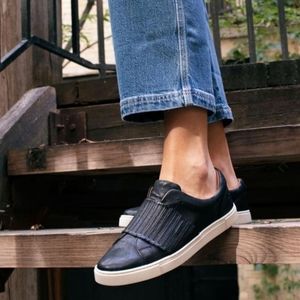 Frye Ivy Gore Leather Slip On Sneakers In Black Women’s Size 9 Classic Boho